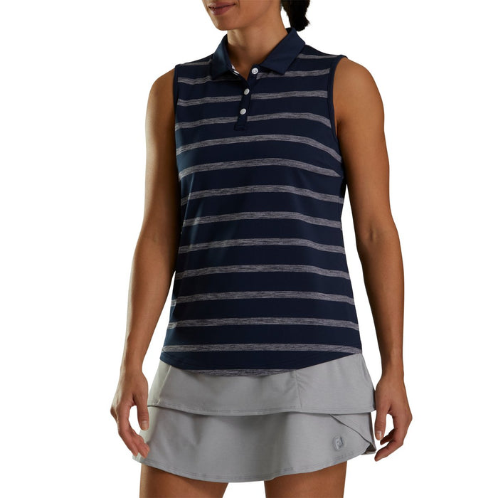 FootJoy Women's Sleeveless Spacedye Stripe Polo - FootJoy