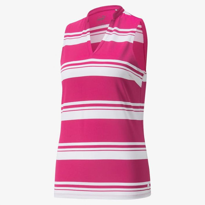 Women's Cloudspun Valley Stripe Sleeveless Golf Polo - Puma