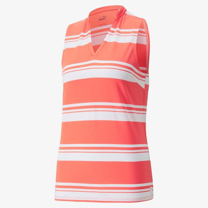 Women's Cloudspun Valley Stripe Sleeveless Golf Polo - Puma