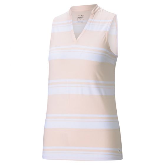 Women's Cloudspun Valley Stripe Sleeveless Golf Polo - Puma