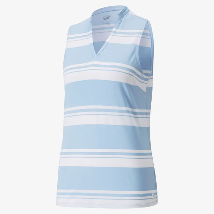 Women's Cloudspun Valley Stripe Sleeveless Golf Polo - Puma